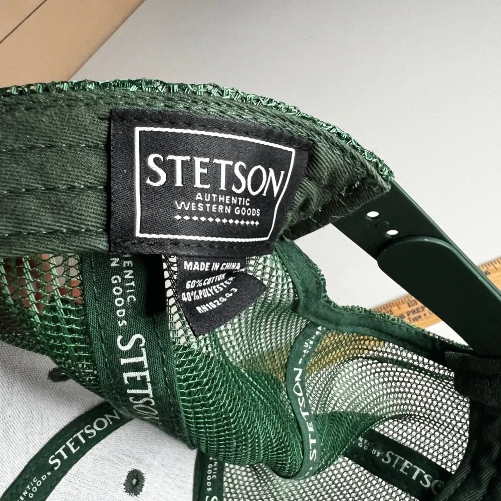 Stetson American Legend Trucker Hat Green Yellow Mesh Snapback Cap RN162443